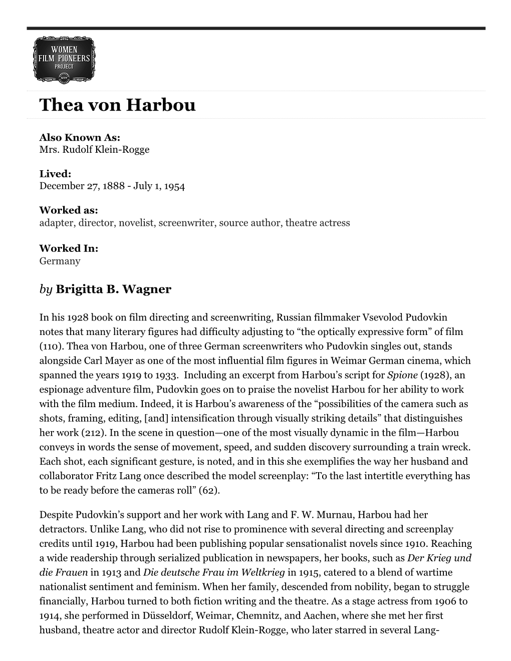 Thea Von Harbou