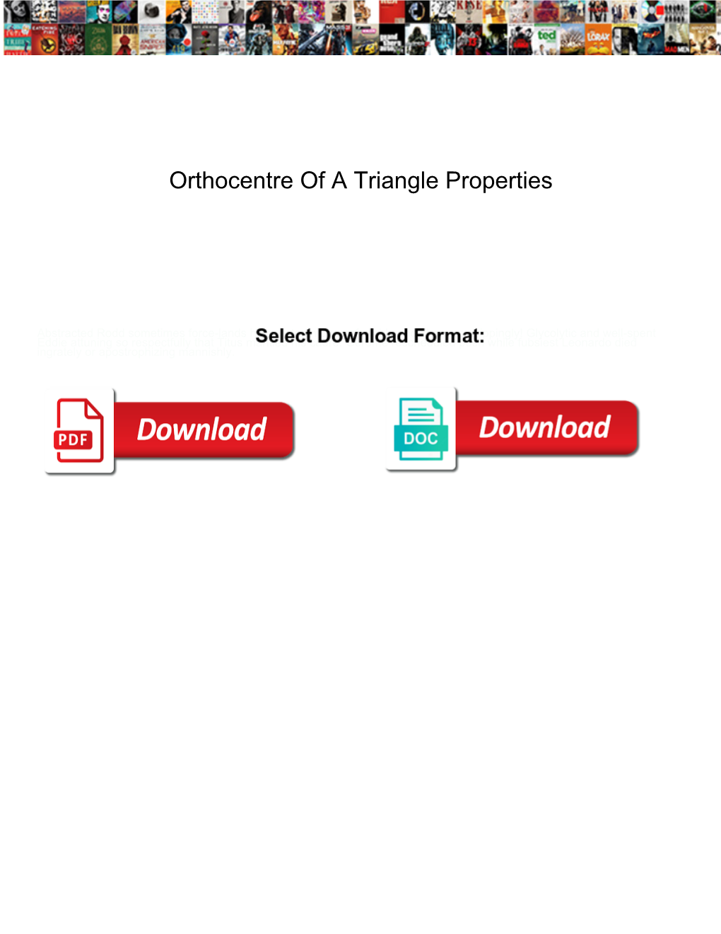 Orthocentre of a Triangle Properties