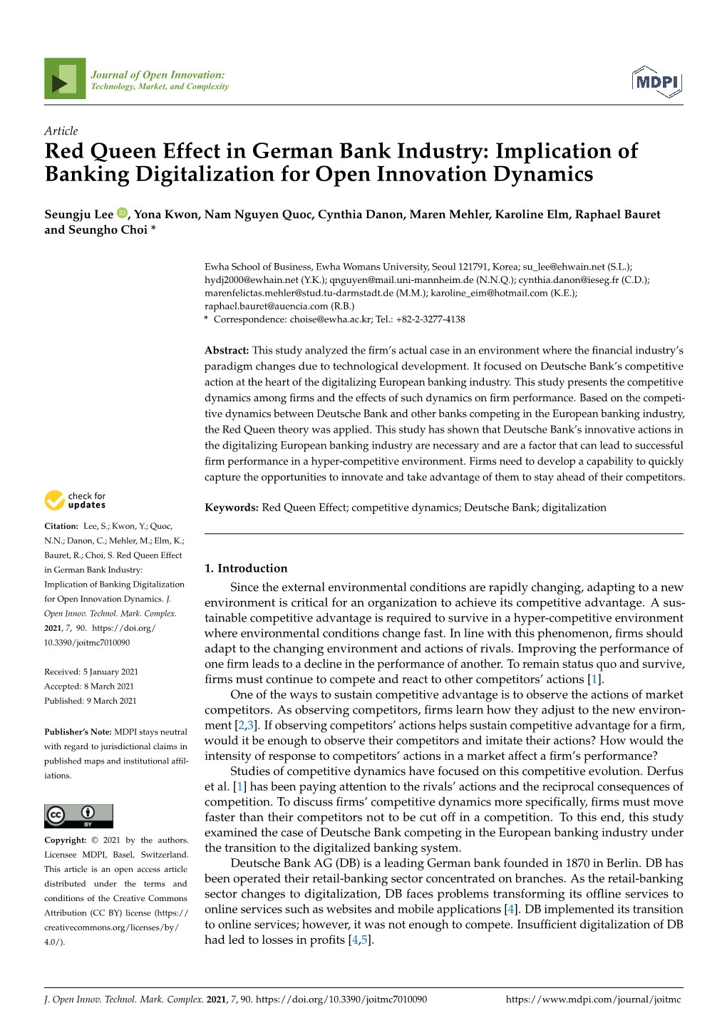 Red Queen Effect in German Bank Industry: Implication of Banking Digitalization for Open Innovation Dynamics