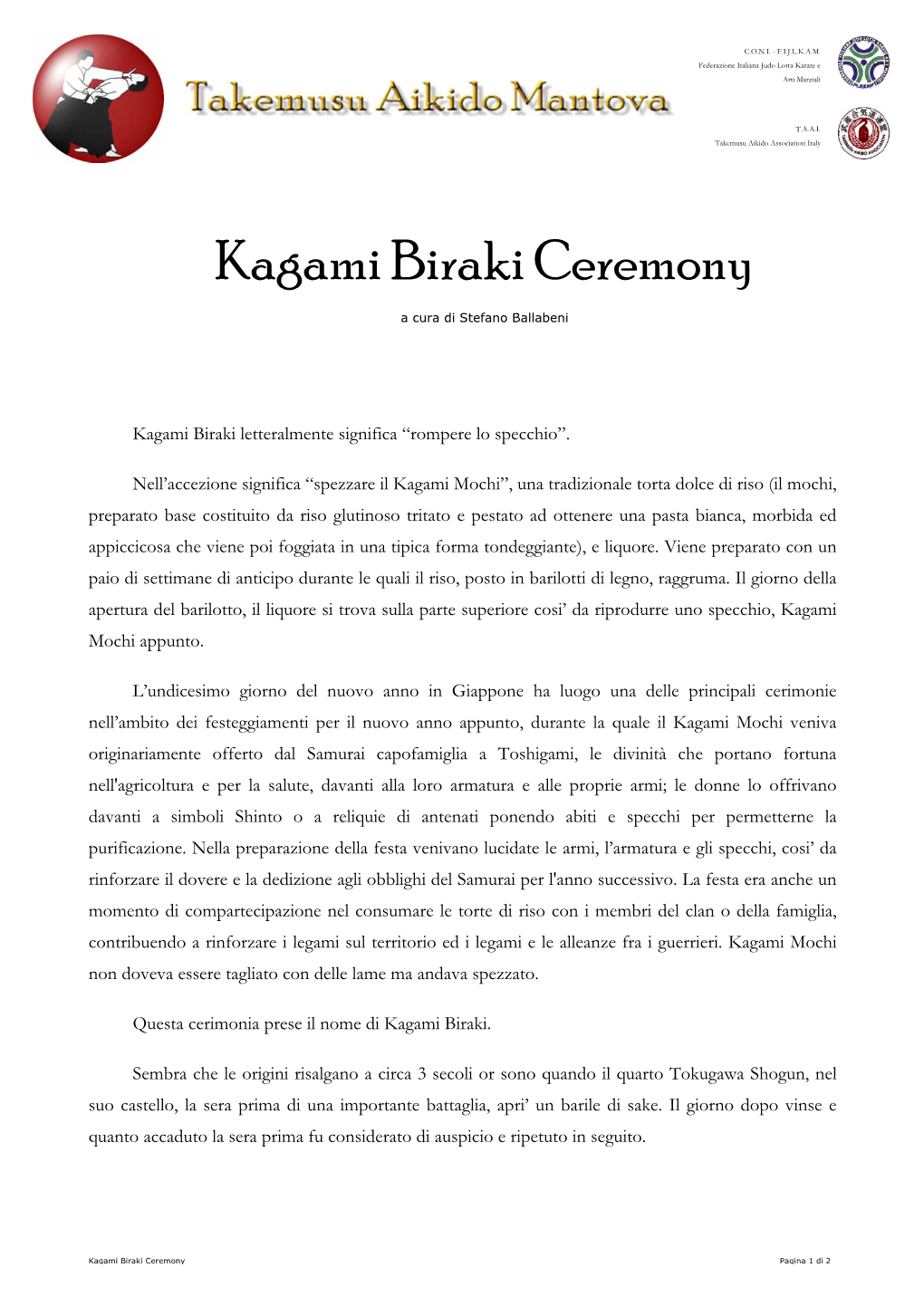 Kagami Biraki Ceremony