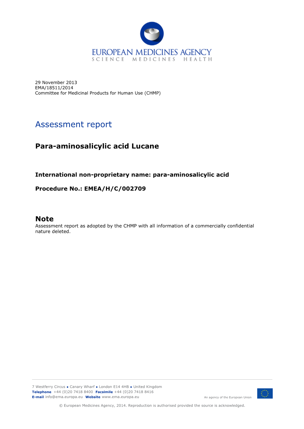 Public Assessment Report