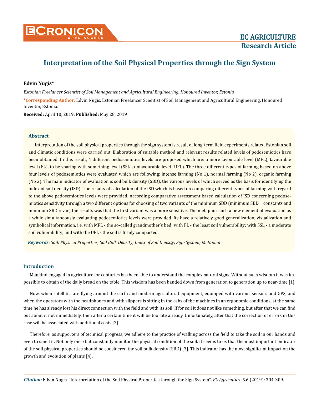 Interpretation of the Soil Physical Properties Through the Sign System