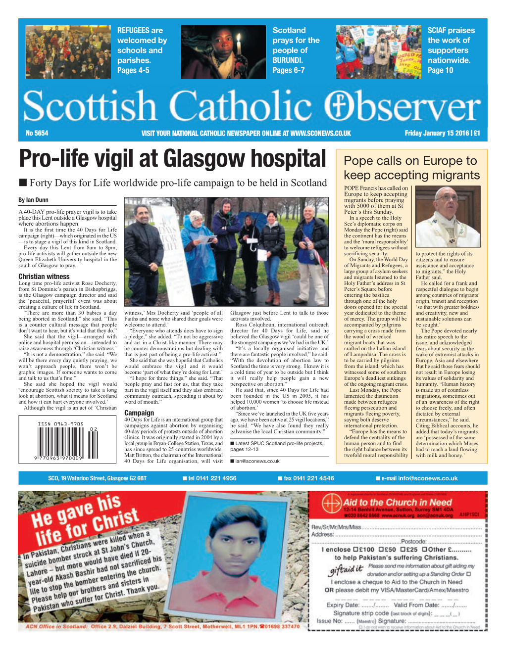 Pro-Life Vigil at Glasgow Hospital