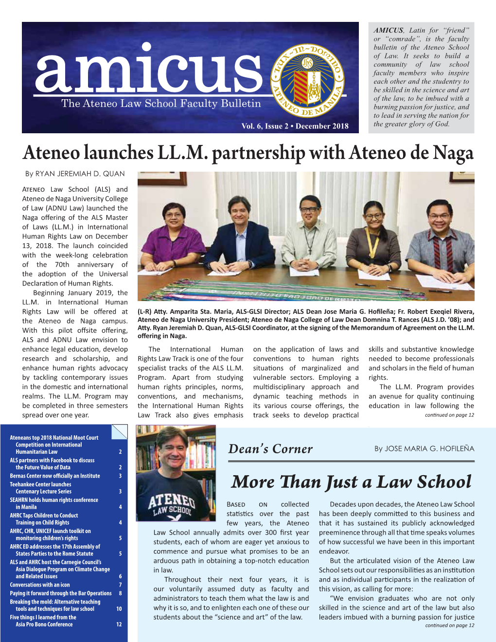 Ateneo Launches LL.M. Partnership with Ateneo De Naga by RYAN JEREMIAH D
