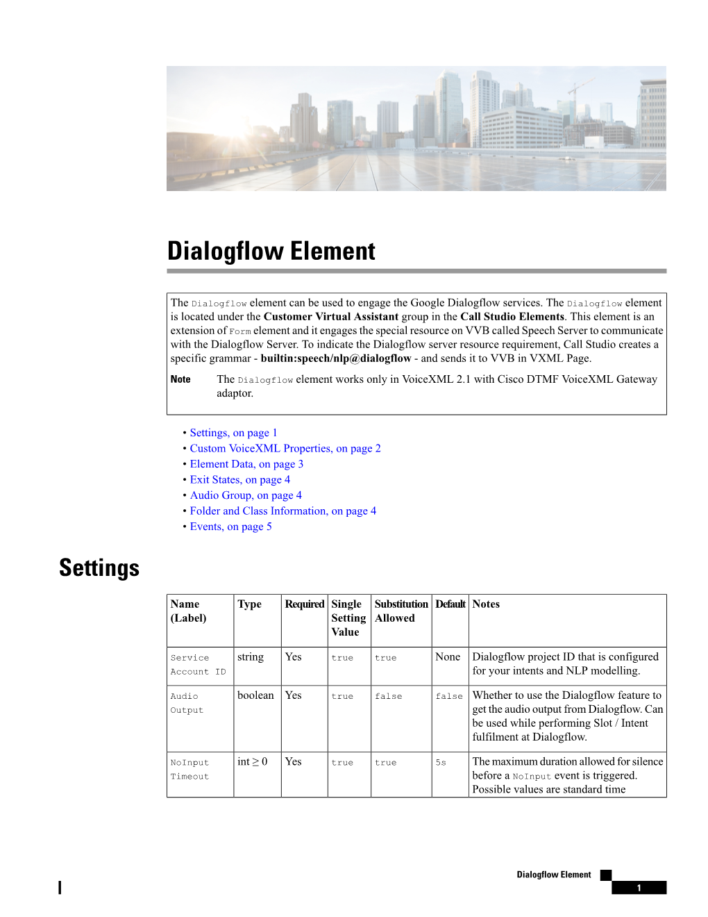 Dialogflow Element