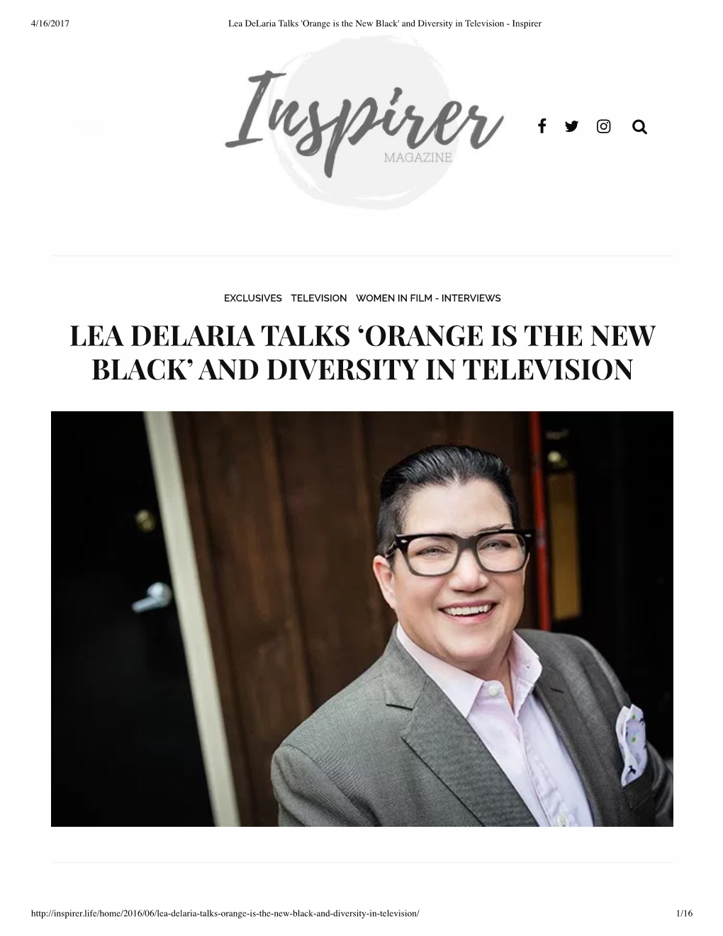 Lea Delaria Talks 'Orange Is the New Black' and Diversity in Television - Inspirer