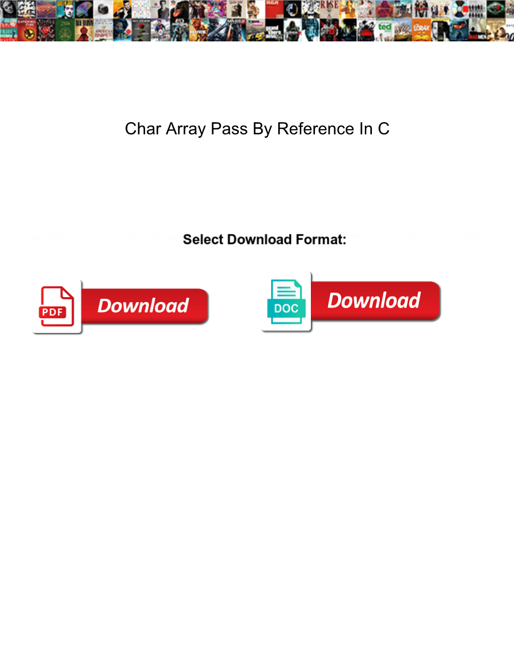 Char Array Pass by Reference in C