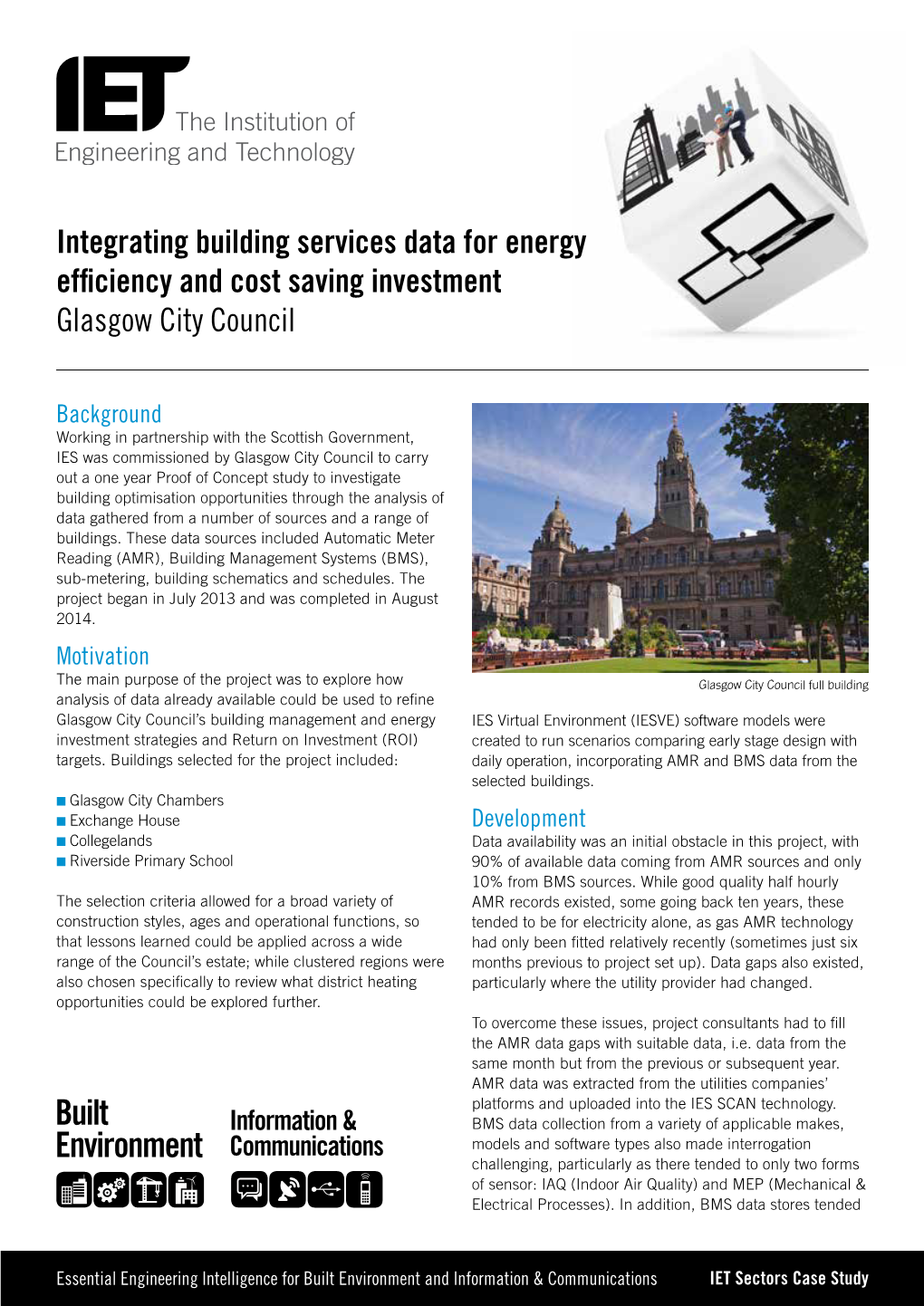 Integrating Building Services Data for Energy Efficiency and Cost Saving Investment Glasgow City Council