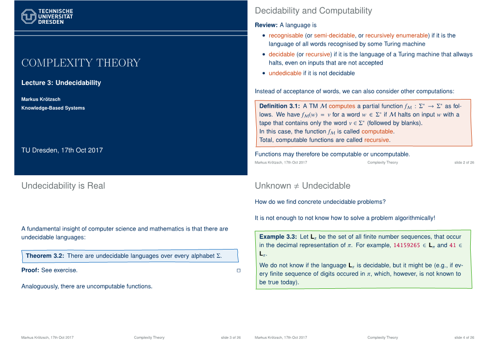 Complexity Theory