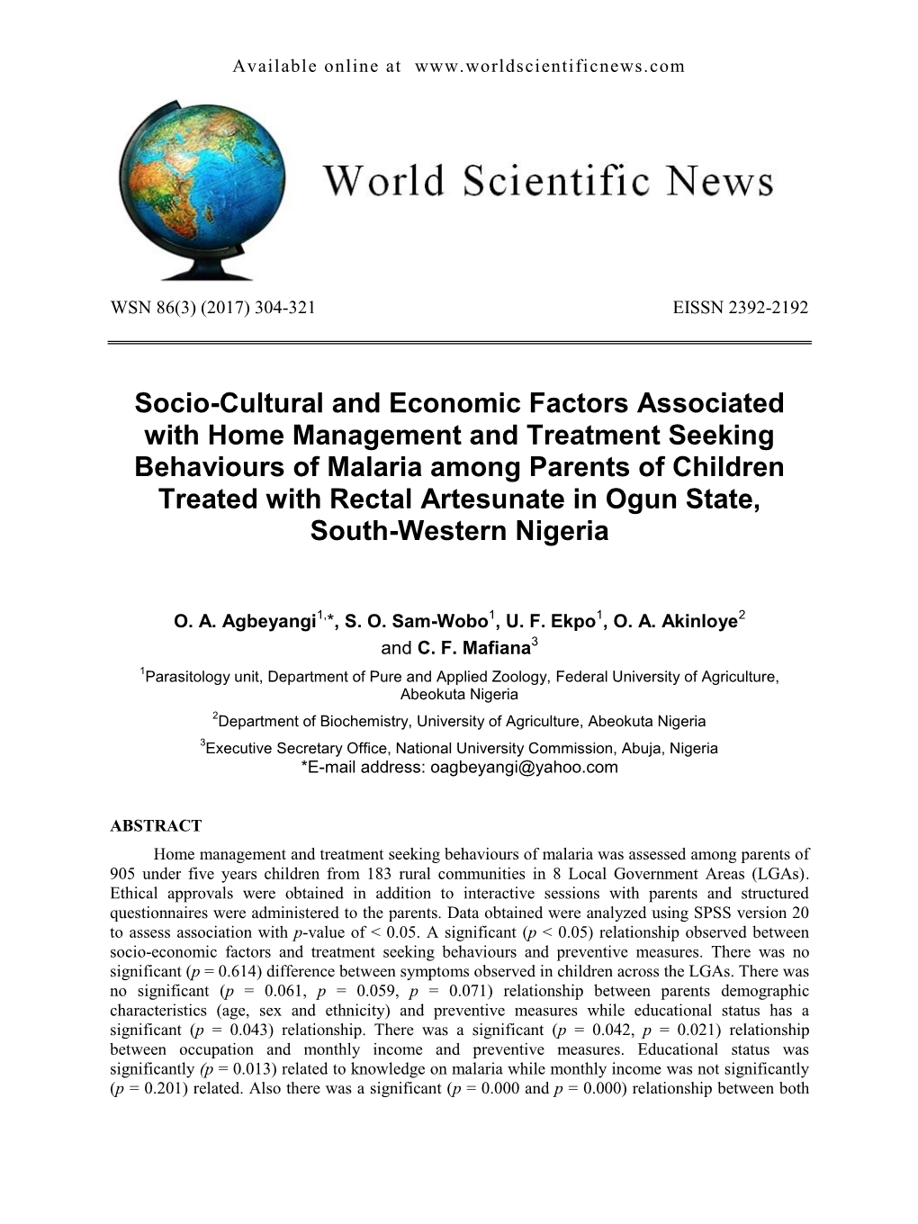 Socio-Cultural and Economic Factors Associated with Home