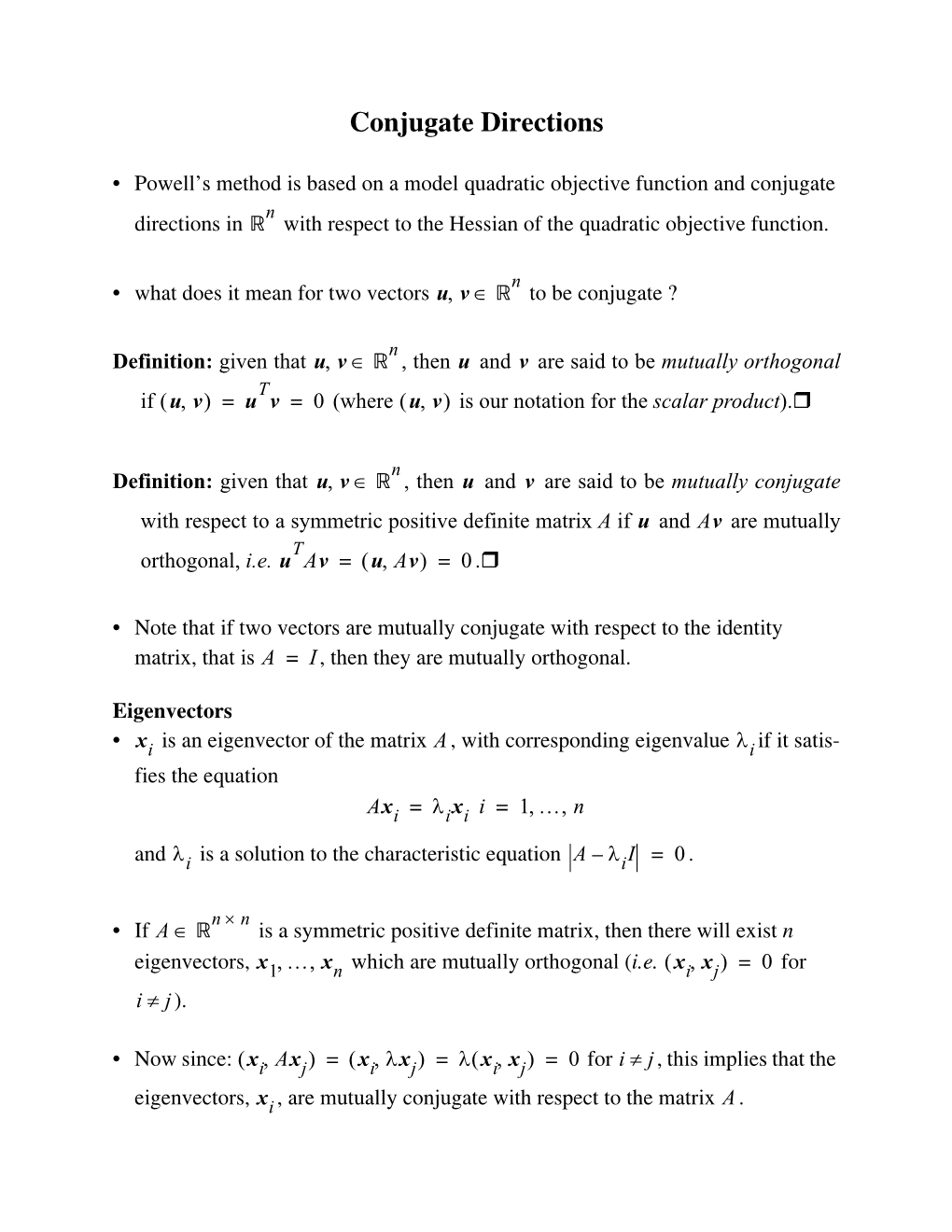 Conjugate Directions