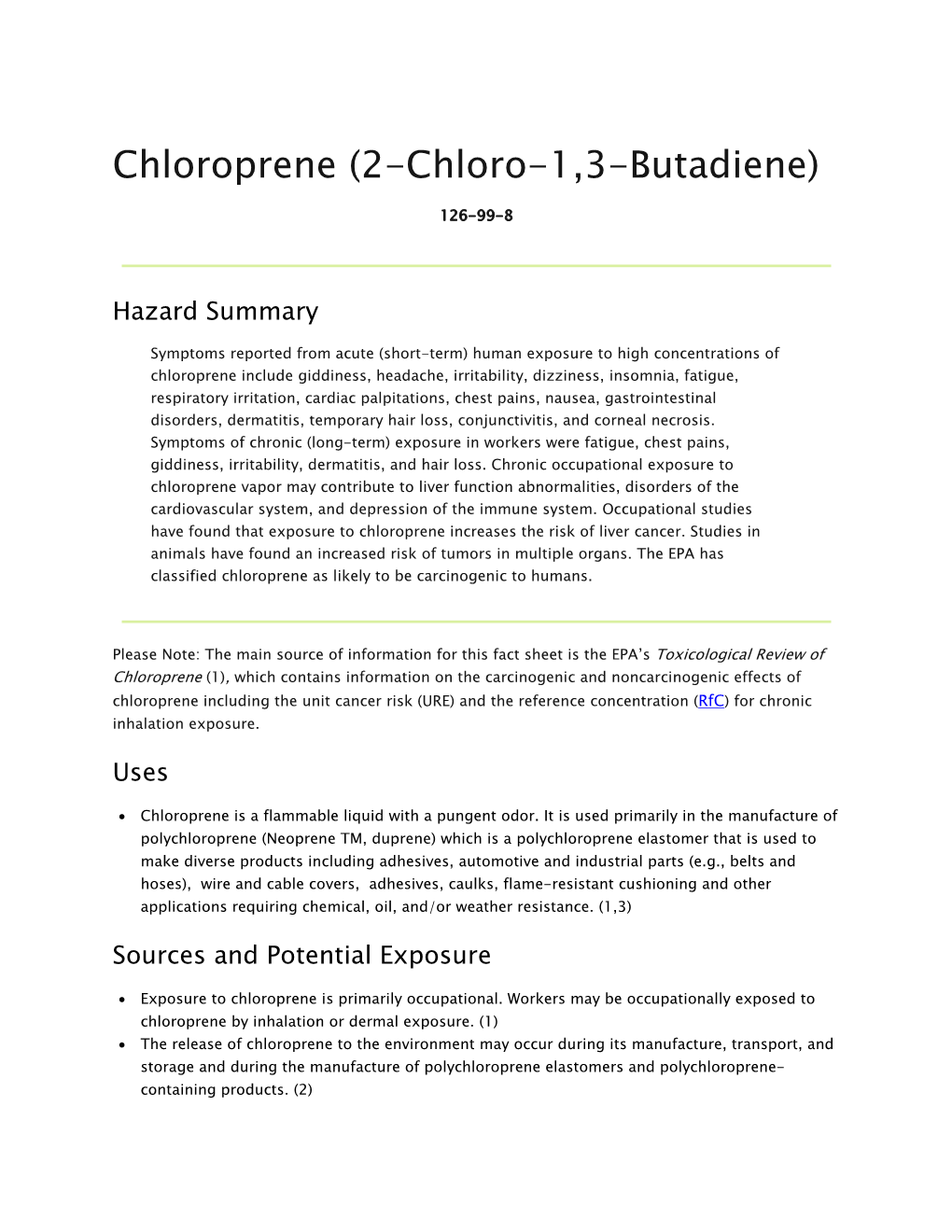 Chloroprene (2-Chloro-1,3-Butadiene)