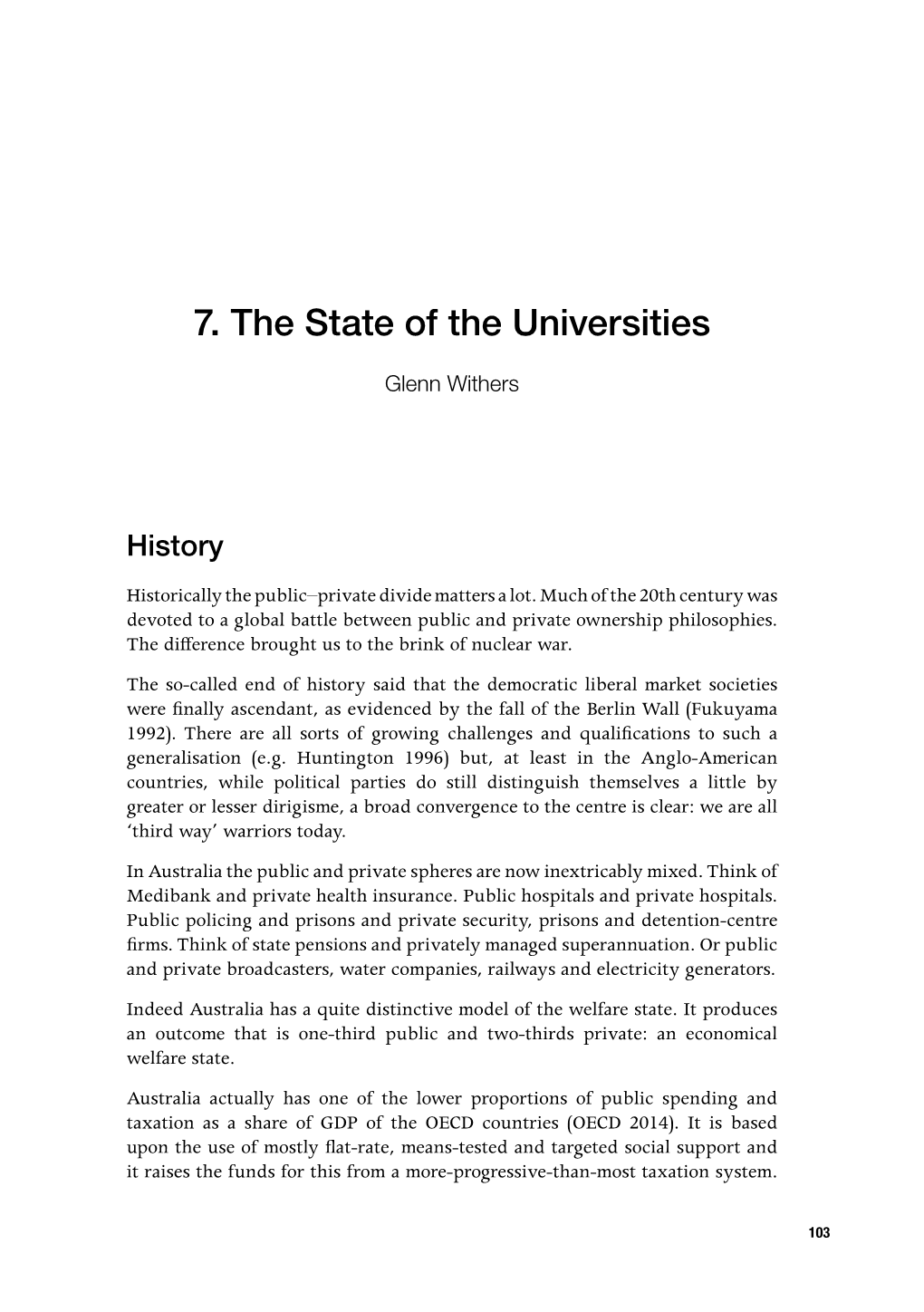 7. the State of the Universities