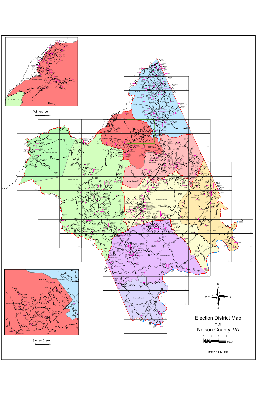 Election District Map for Nelson County, VA