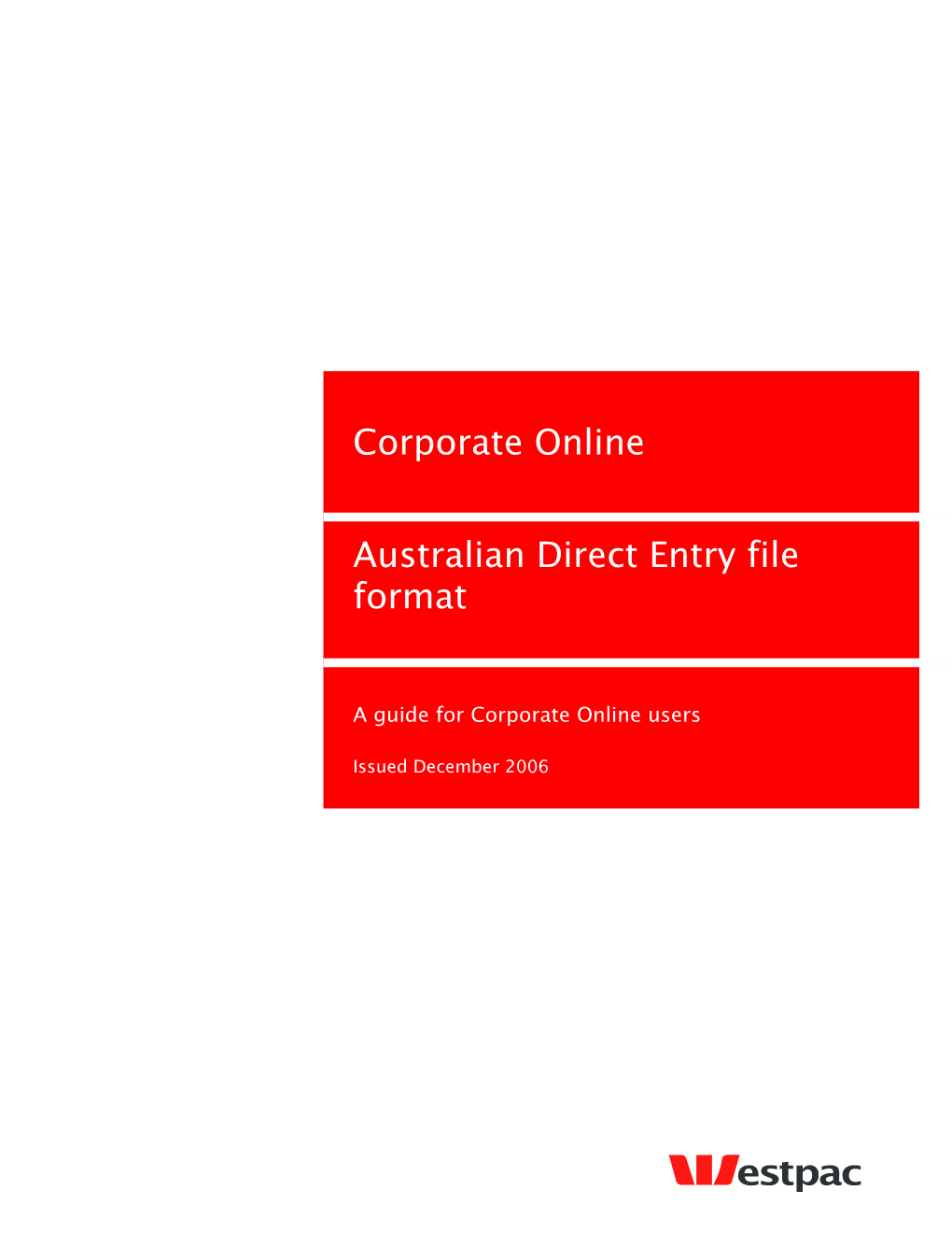 Corporate Online Australian Direct Entry File Format