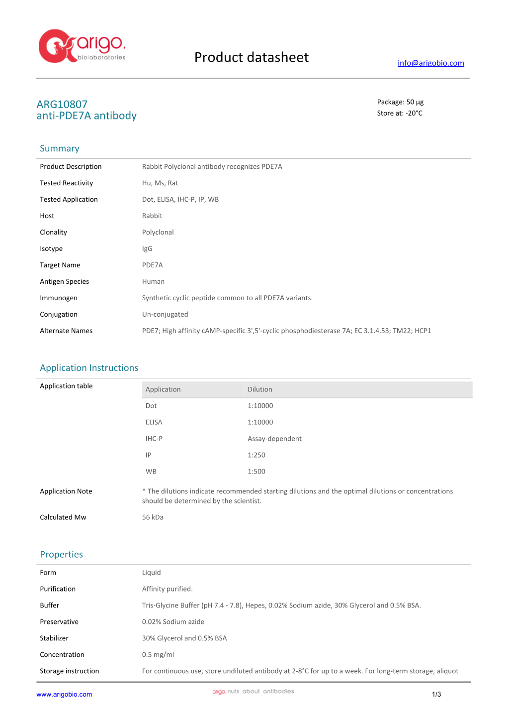 Anti-PDE7A Antibody (ARG10807)