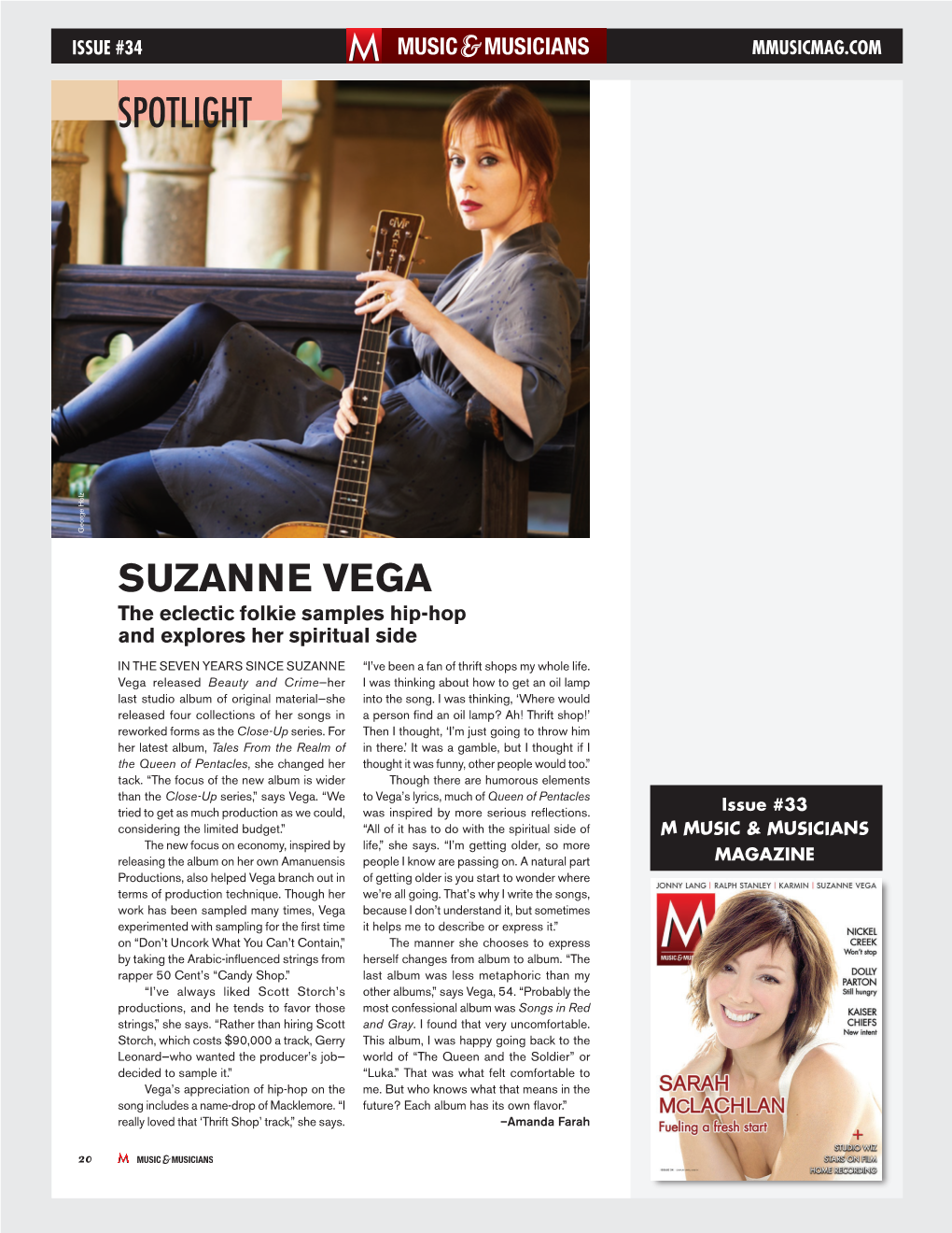 Suzanne Vega the Eclectic Folkie Samples Hip-Hop and Explores Her Spiritual Side