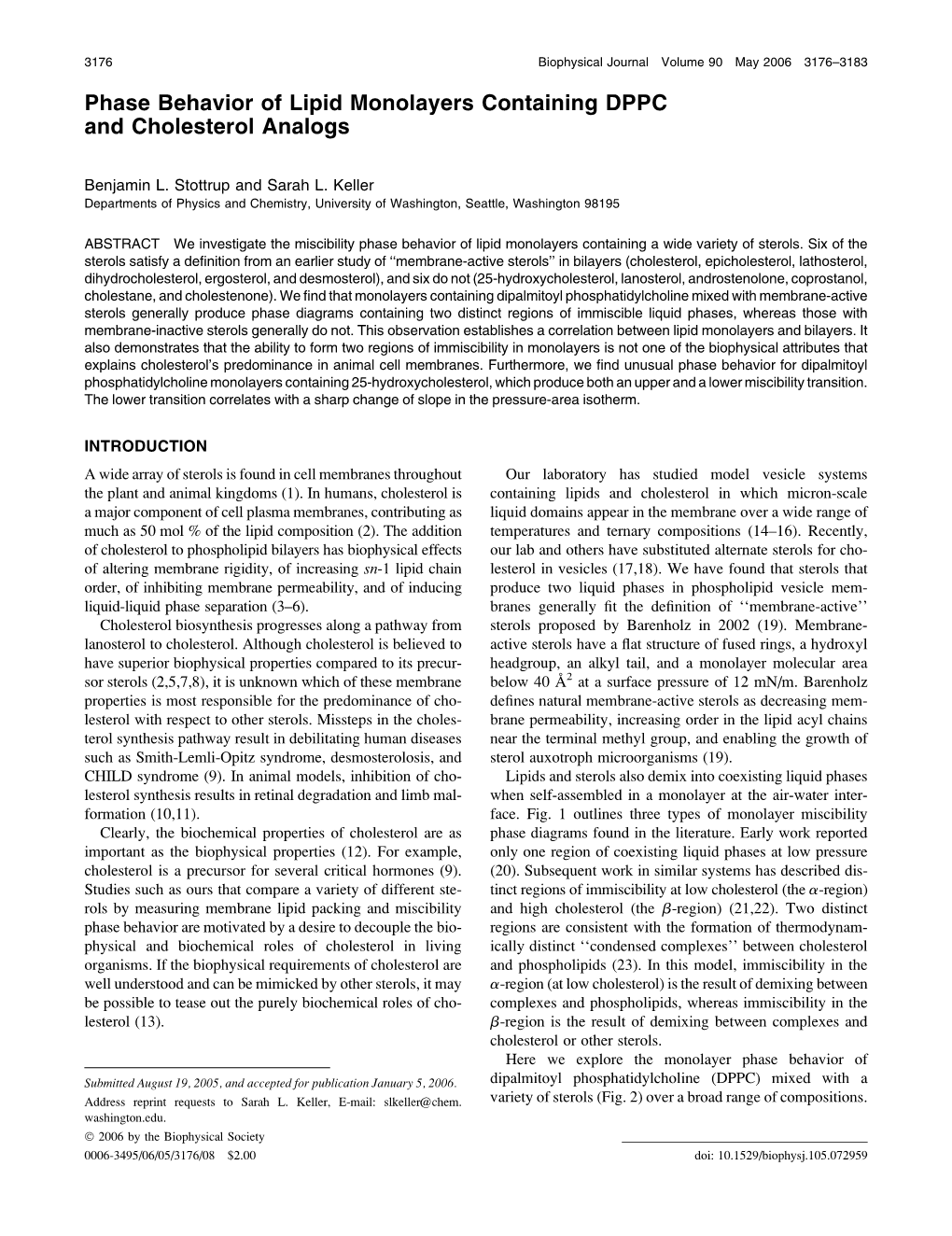 Phase Behavior of Lipid Monolayers Containing DPPC and Cholesterol Analogs