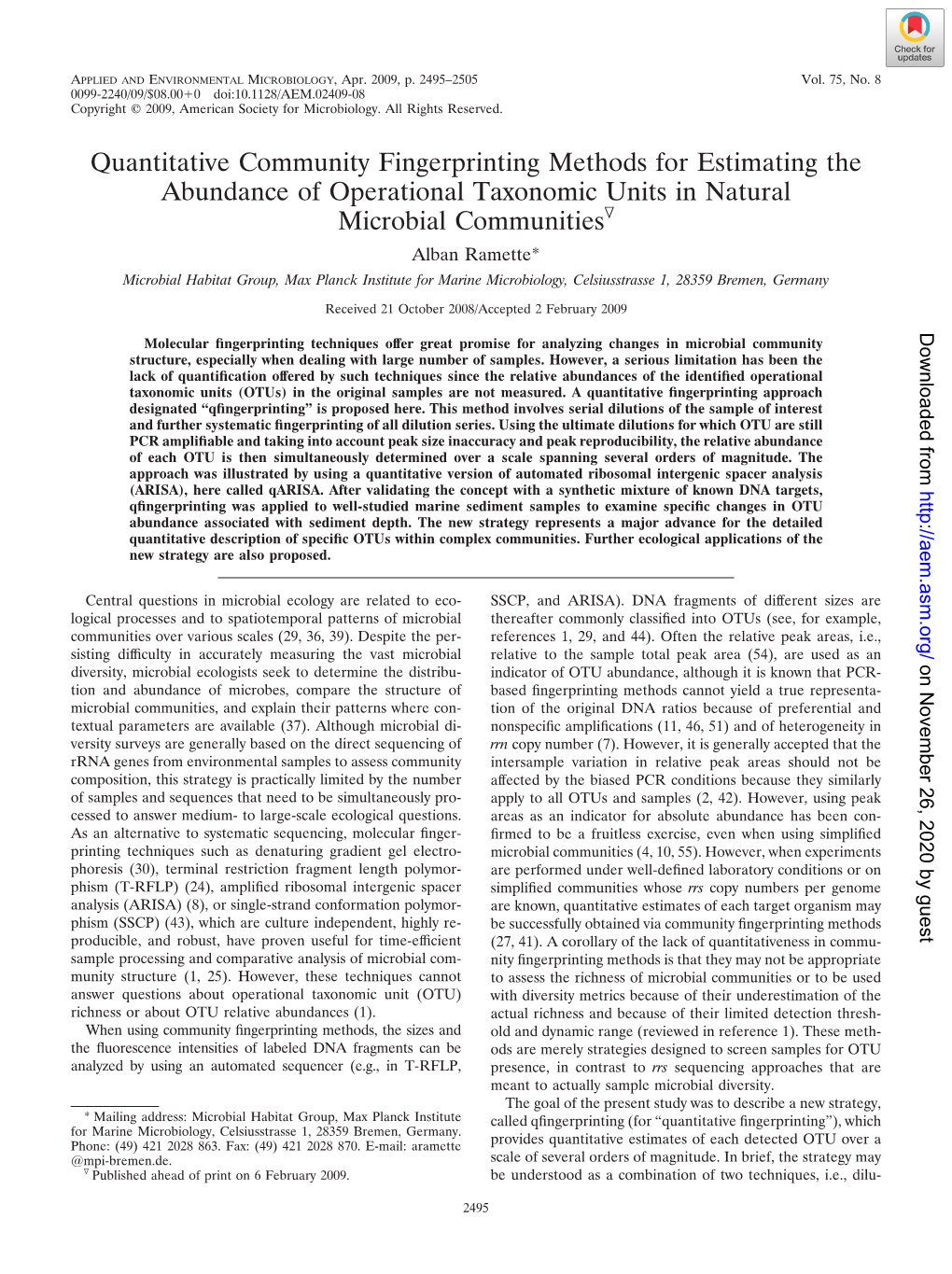 Quantitative Community Fingerprinting Methods for Estimating The