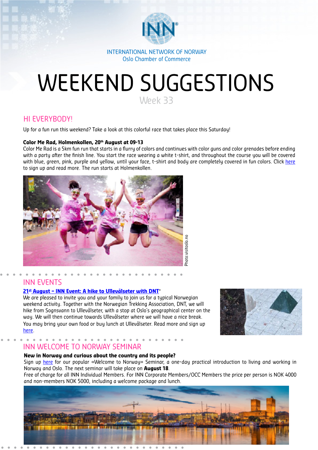 WEEKEND SUGGESTIONS Week 33