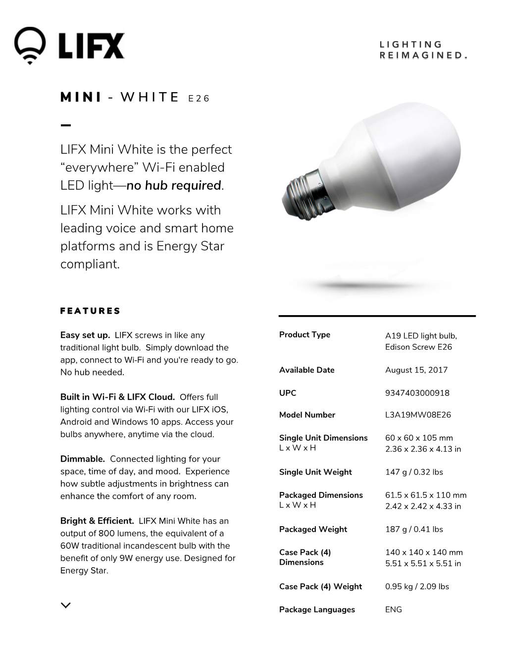 LIFX Mini White Is the Perfect “Everywhere” Wi-Fi Enabled LED