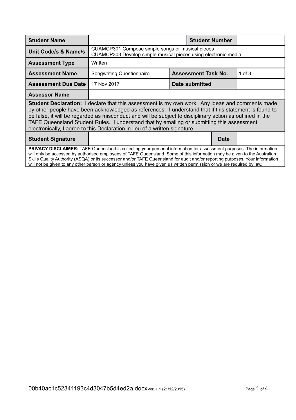 123 TMP E - Assessment Task - Written Ver. 1.1 (21/12/2015) Page 3 of 3