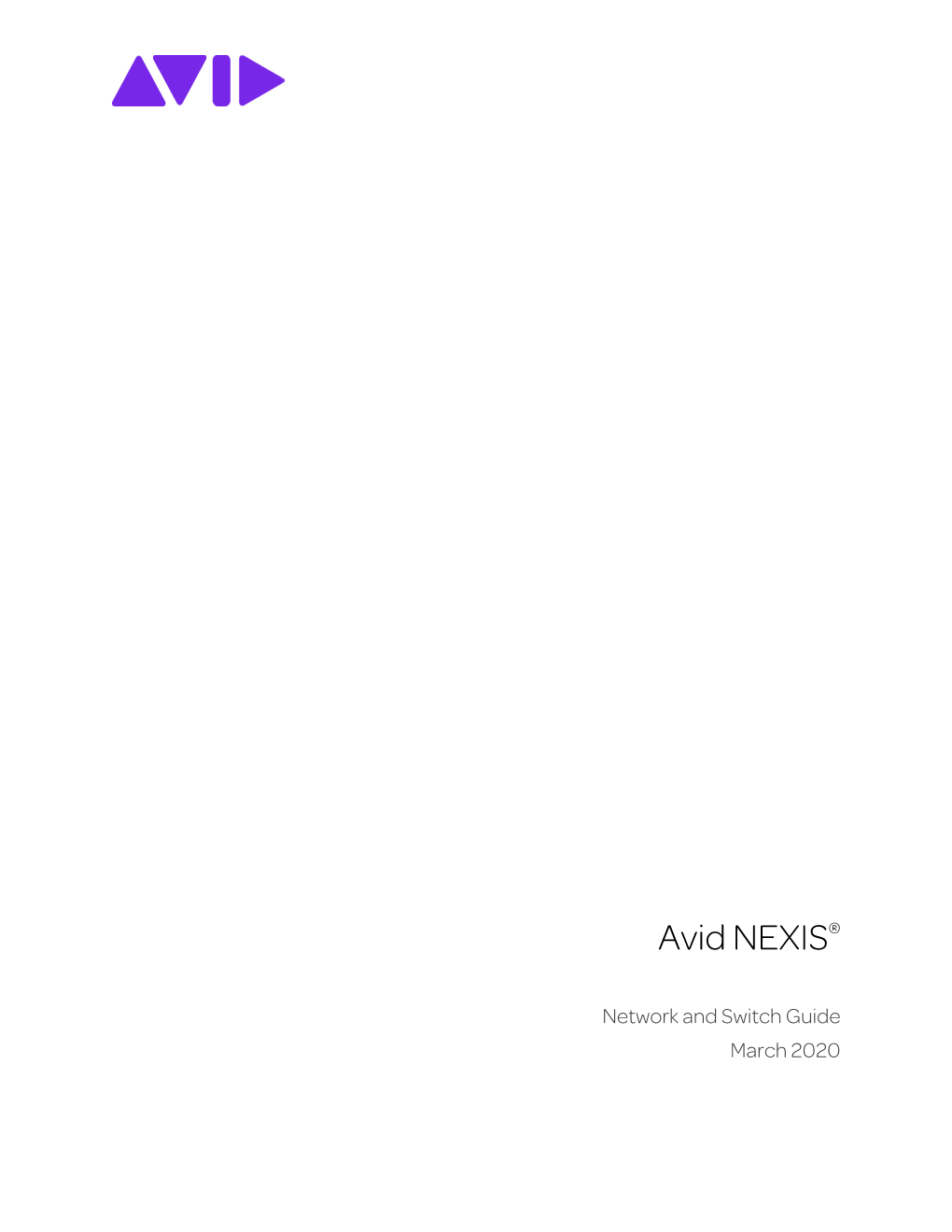 Avid NEXIS®Network and Switch Guide March 2020