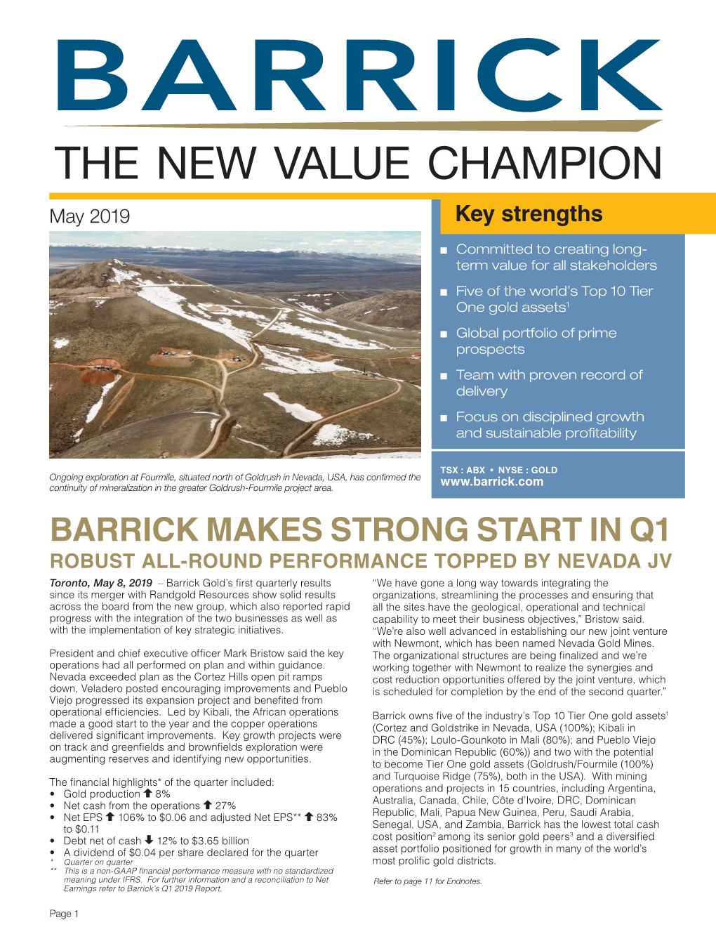 Fact Sheet | Barrick Gold Corporation