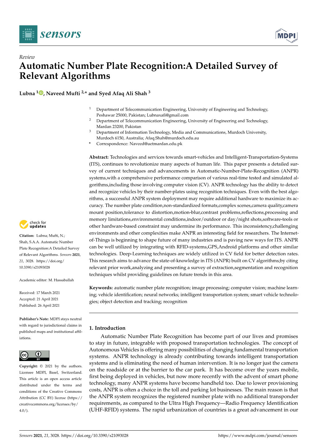 Automatic Number Plate Recognition:A Detailed Survey of Relevant Algorithms