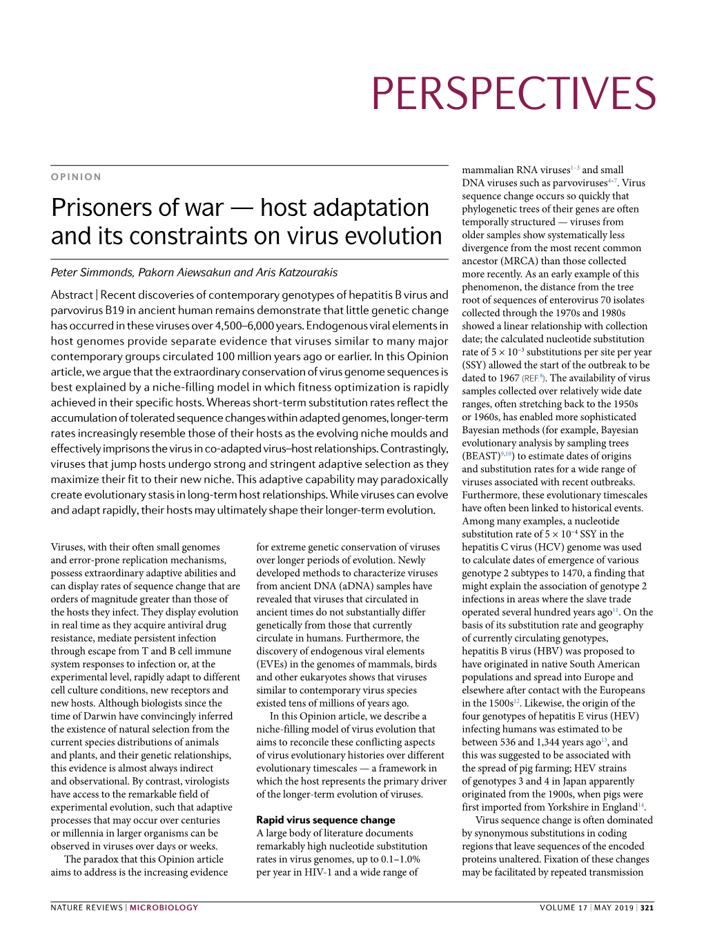 Prisoners of War — Host Adaptation and Its Constraints on Virus Evolution