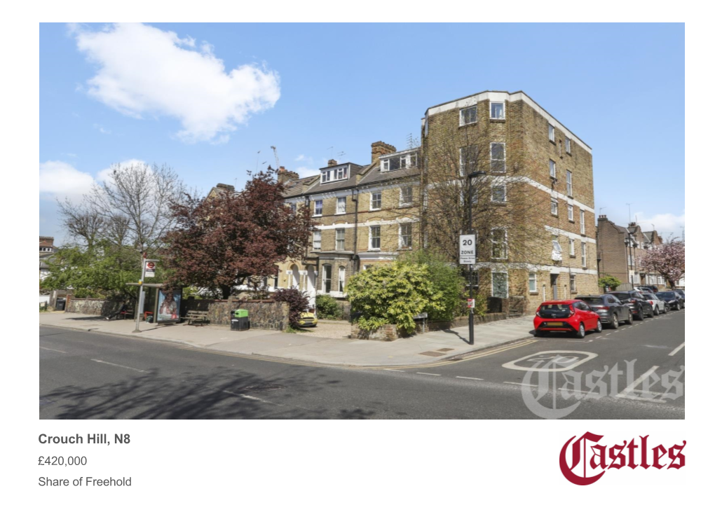 Crouch Hill, N8 £420,000 Share of Freehold