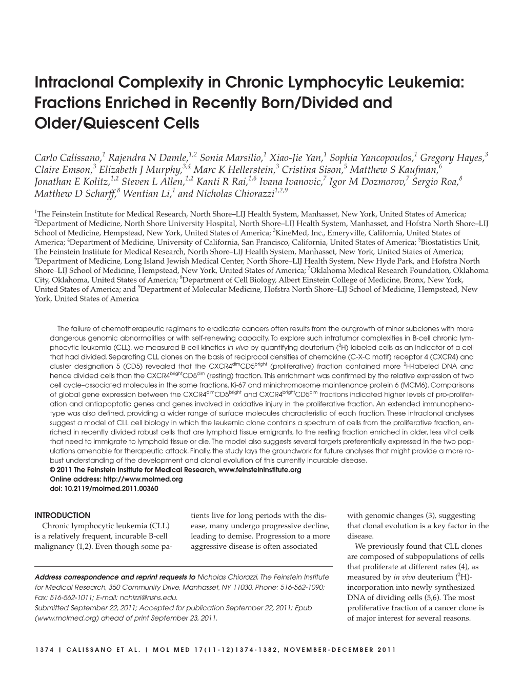 Fractions Enriched in Recently Born/Divided and Older/Quiescent Cells