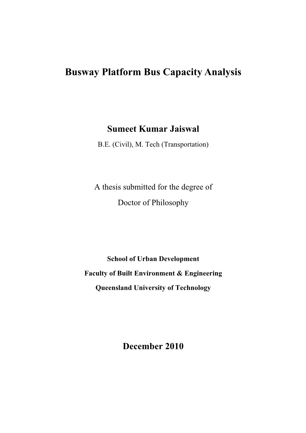 Busway Platform Bus Capacity Analysis