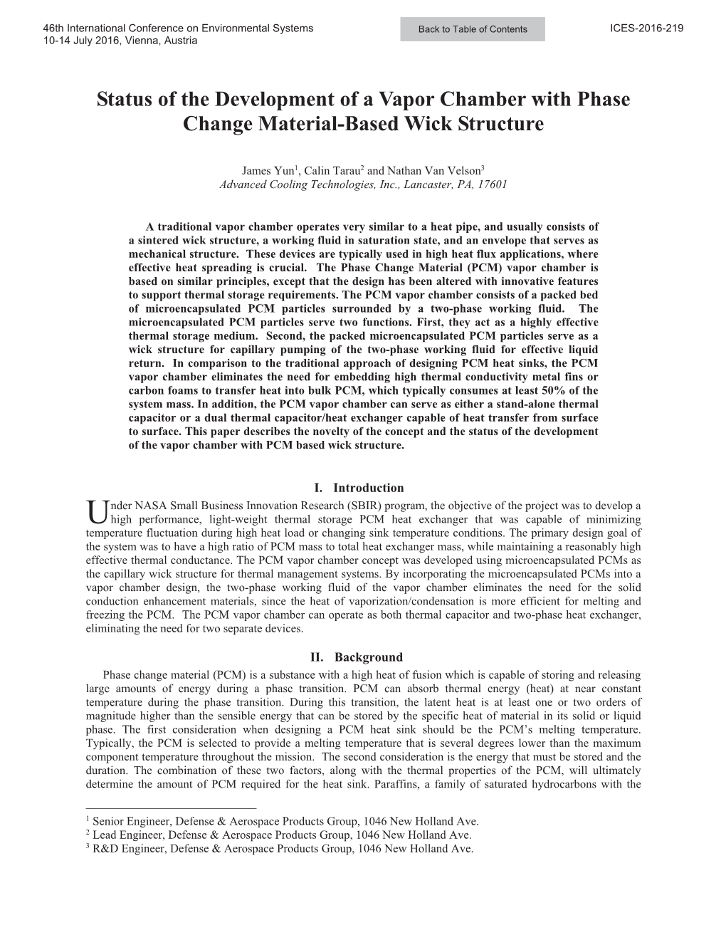 Status of the Development of a Vapor Chamber with Phase Change Material-Based Wick Structure