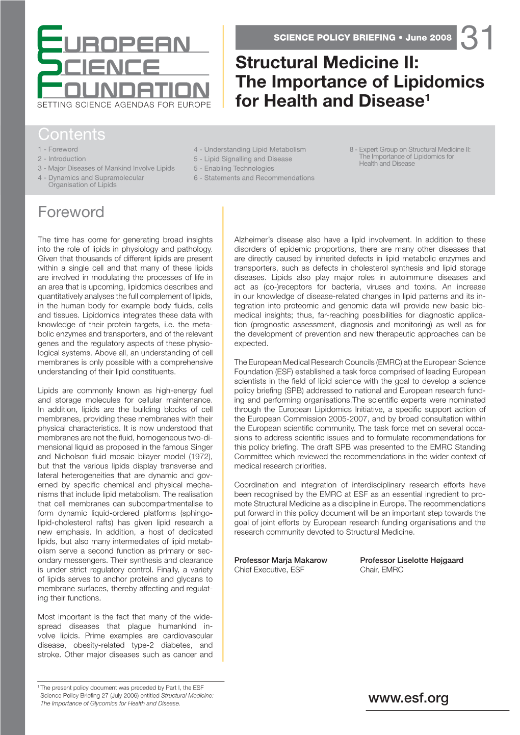 Structural Medicine II: the Importance of Lipidomics for Health and Disease1