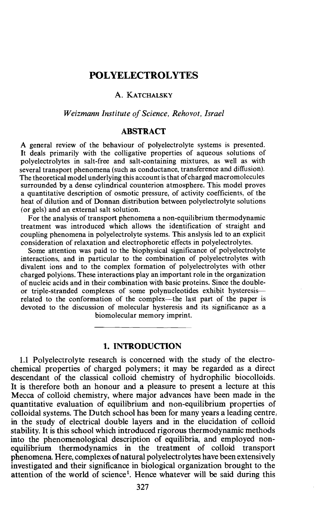 Polyelectrolytes