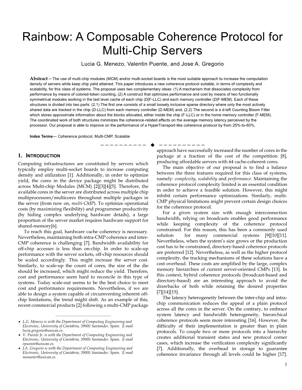 Rainbow: a Composable Coherence Protocol for Multi-Chip Servers Lucia G