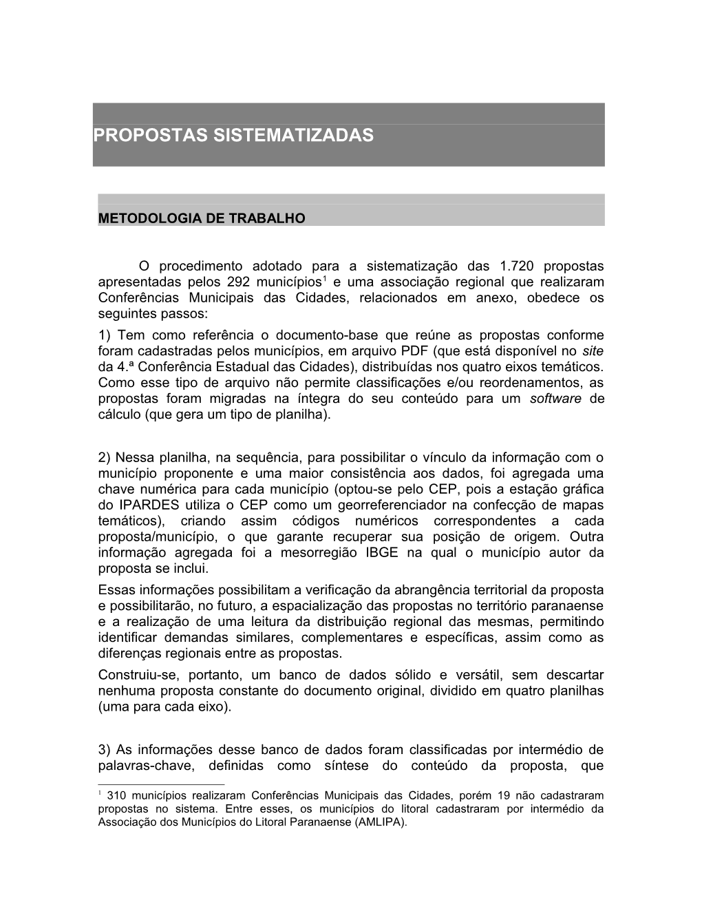 Propostas Sistematizadas