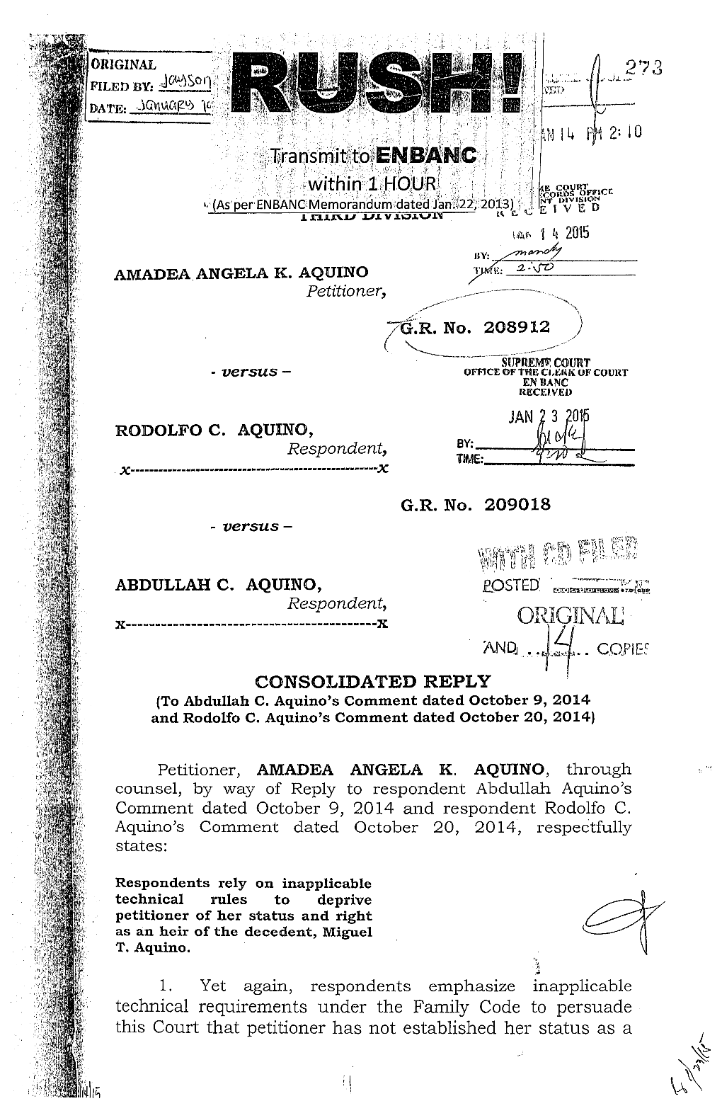 AQUINO ;6-:1-~ Petitioner, ~