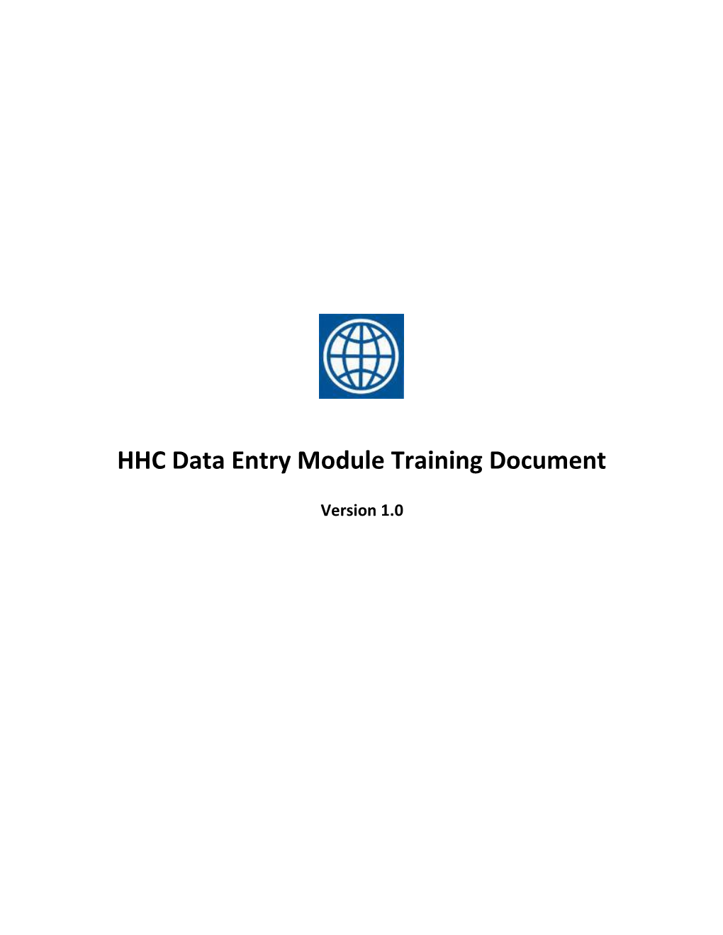 HHC Data Entry Module Training Document