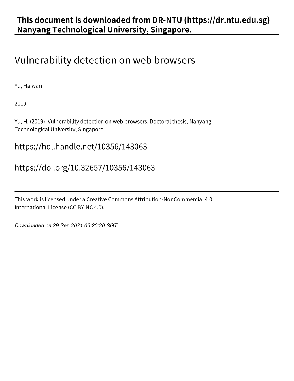 Vulnerability Detection on Web Browsers