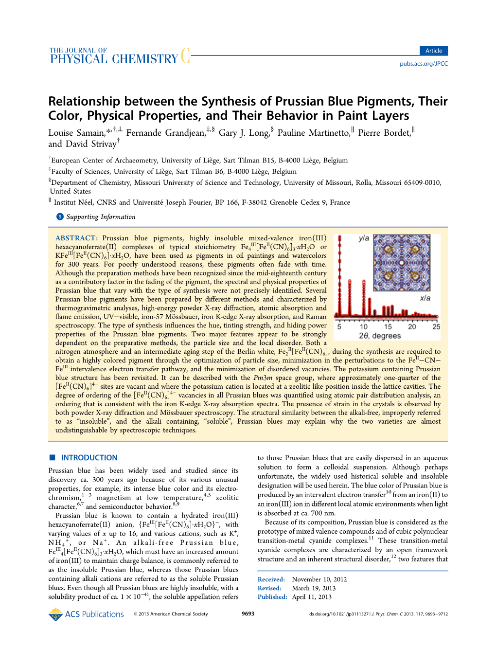 Relationship Between the Synthesis of Prussian Blue Pigments, Their