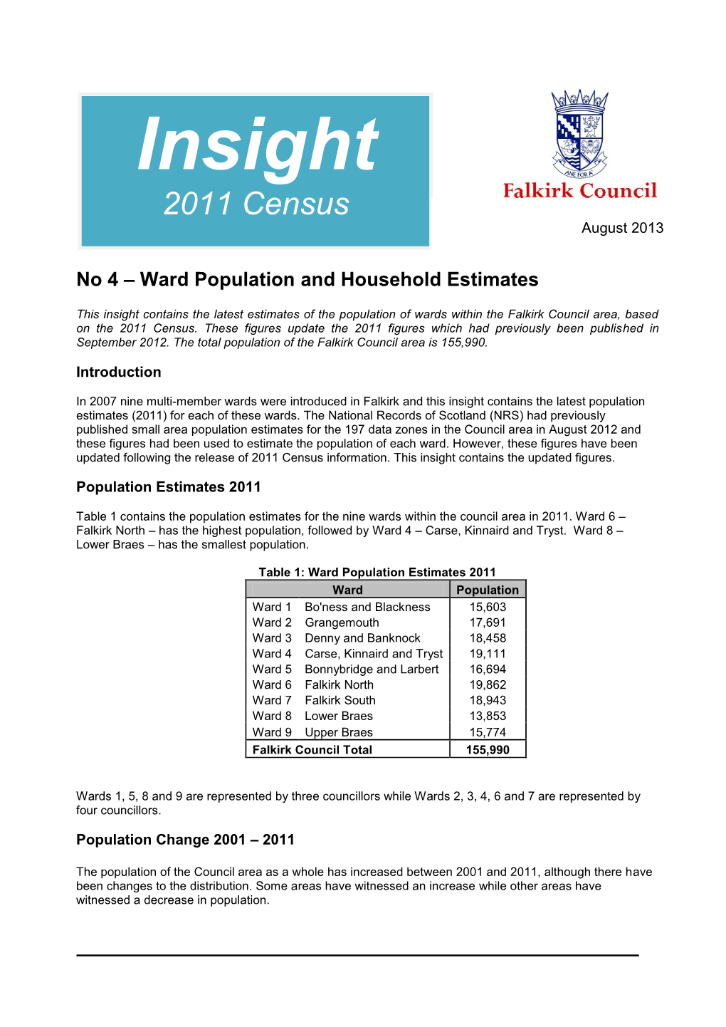 Ward Population Estimates