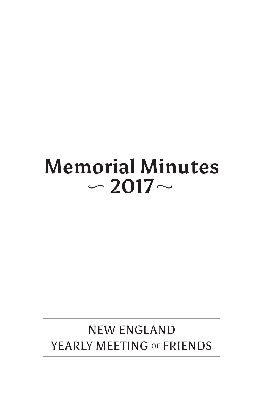 Memorial Minutes 2017