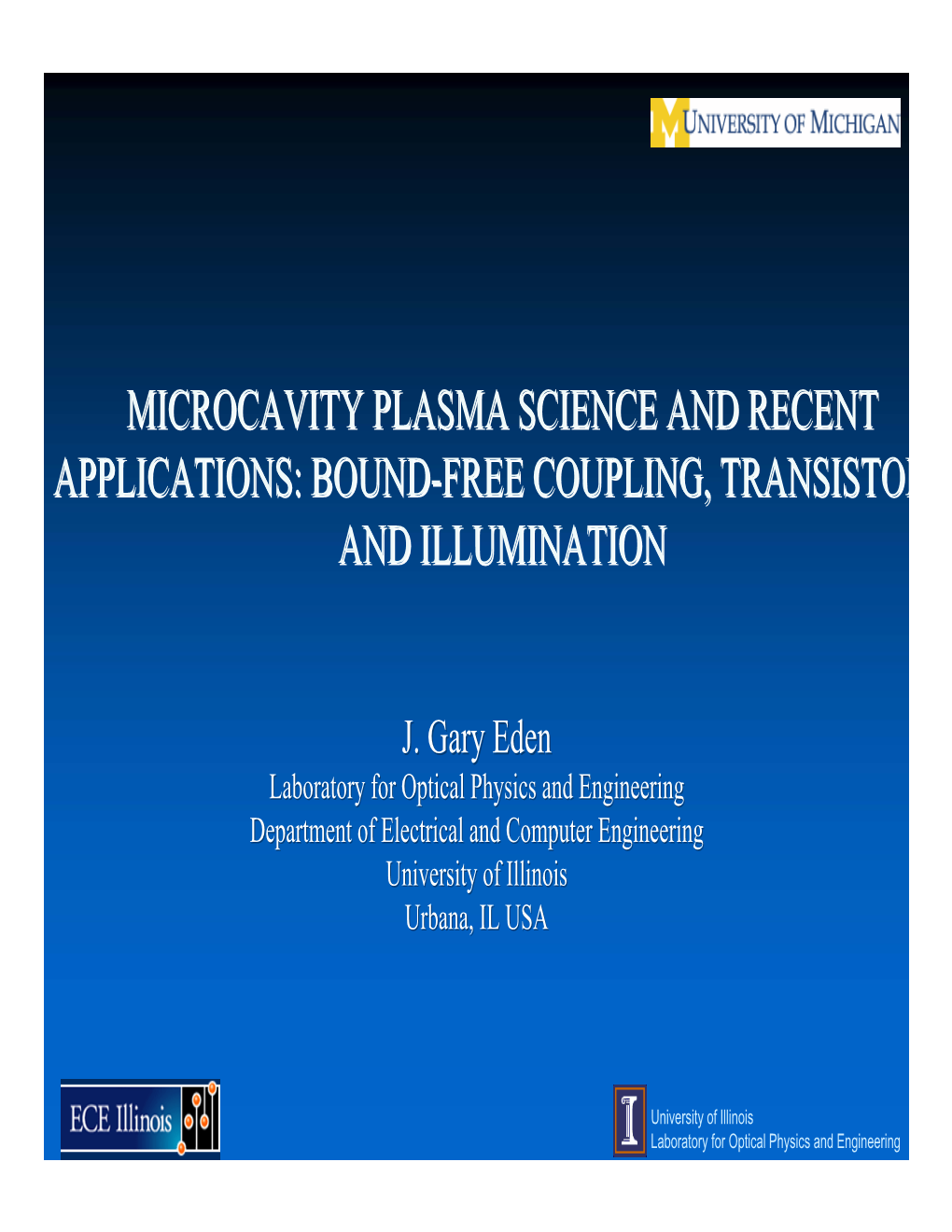 Microcavity Plasma Science and Recent Applications