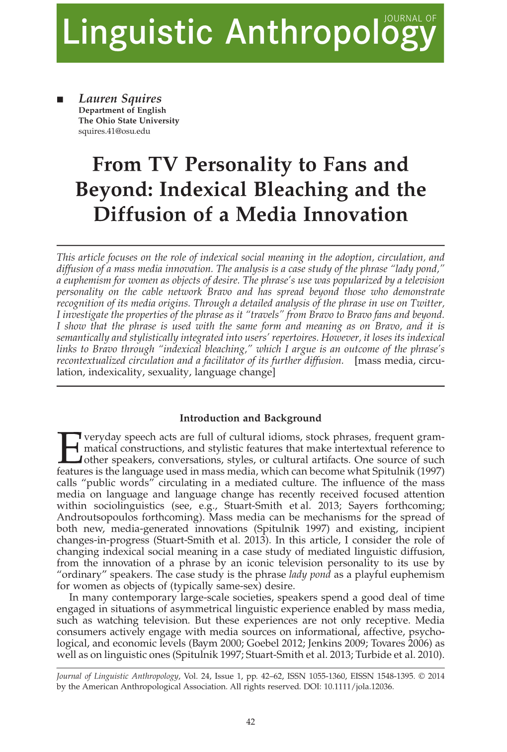 Indexical Bleaching and the Diffusion of a Media Innovation