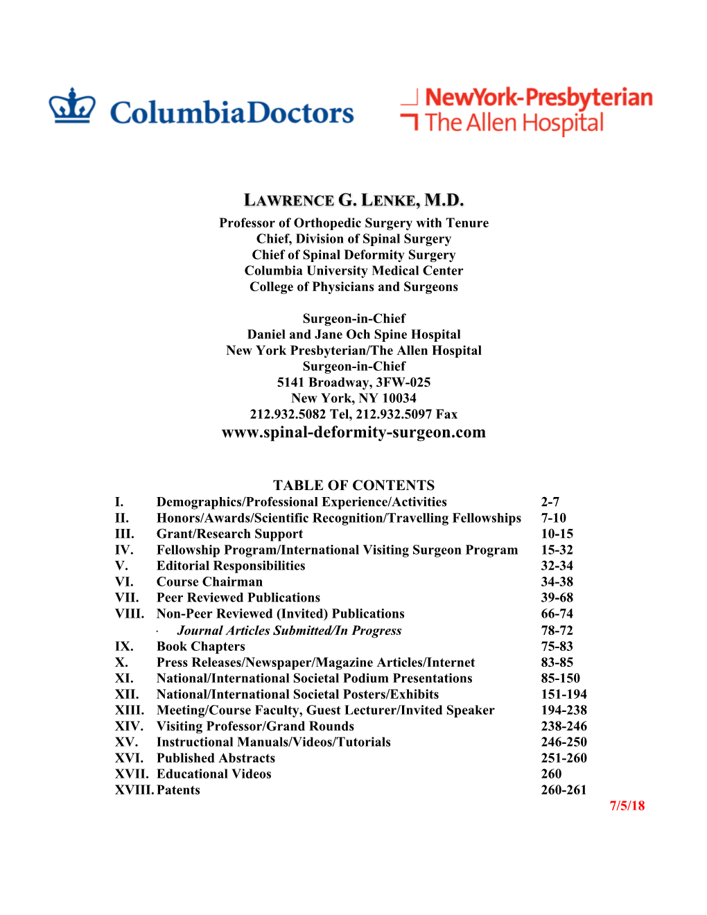 View Dr. Lenke's CV