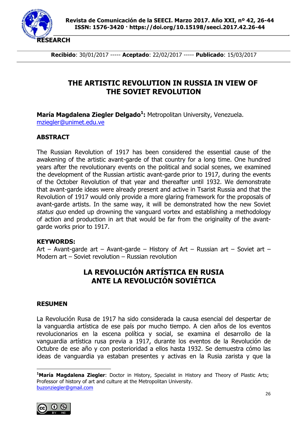 The Artistic Revolution in Russia in View of the Soviet Revolution