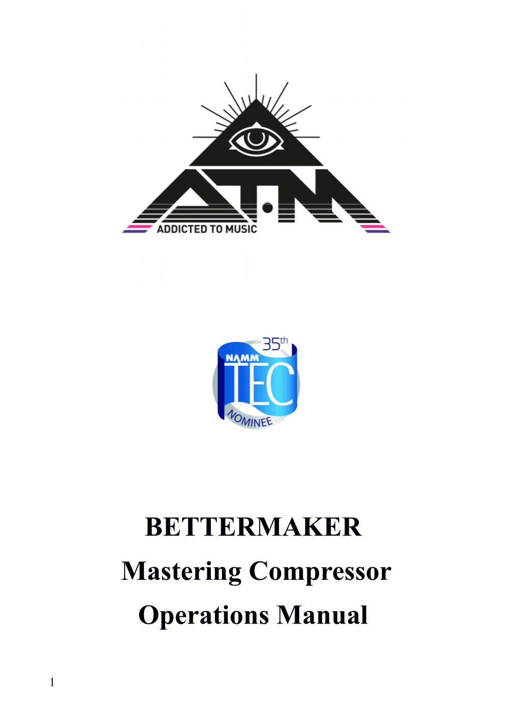 BETTERMAKER Mastering Compressor Operations Manual