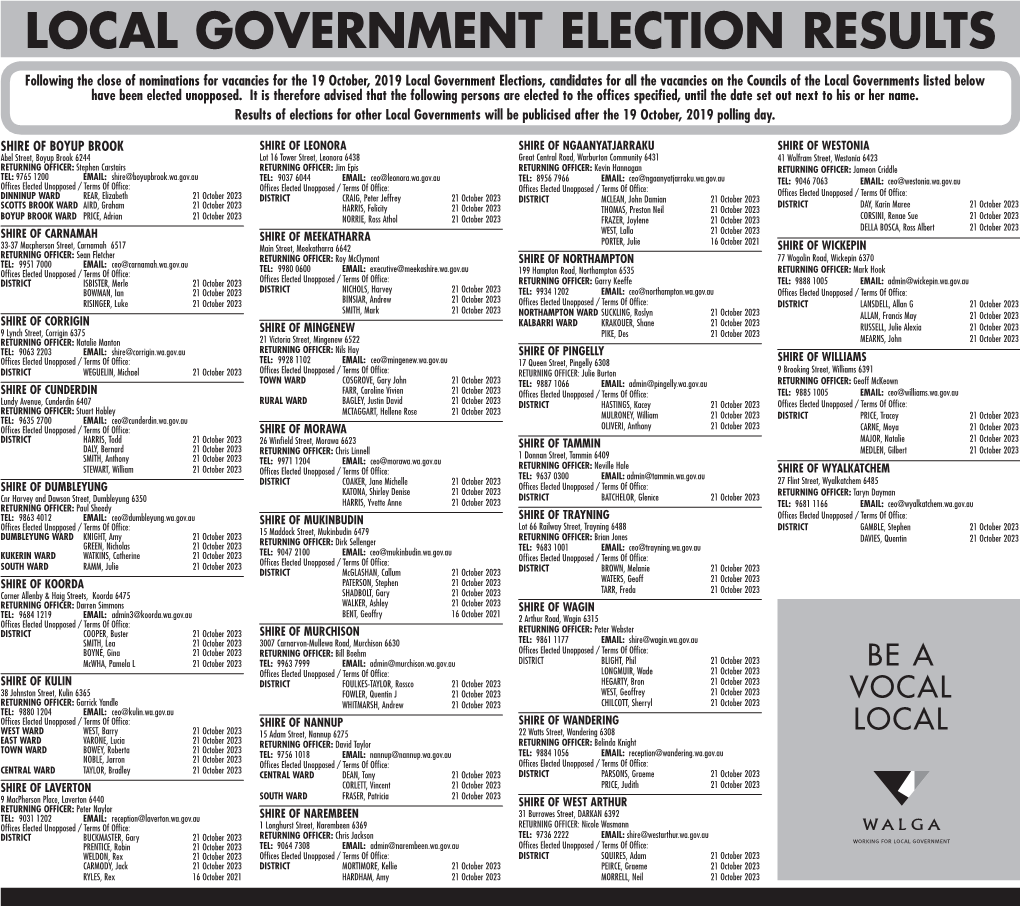 Local Government Election Results